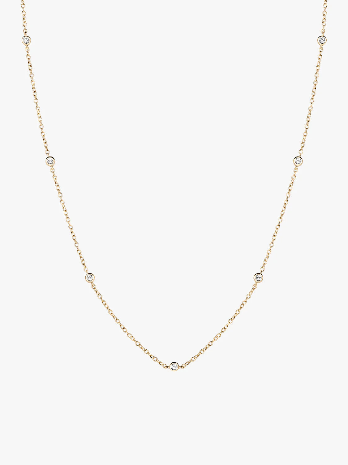 Bezel Crystal  Station Necklace