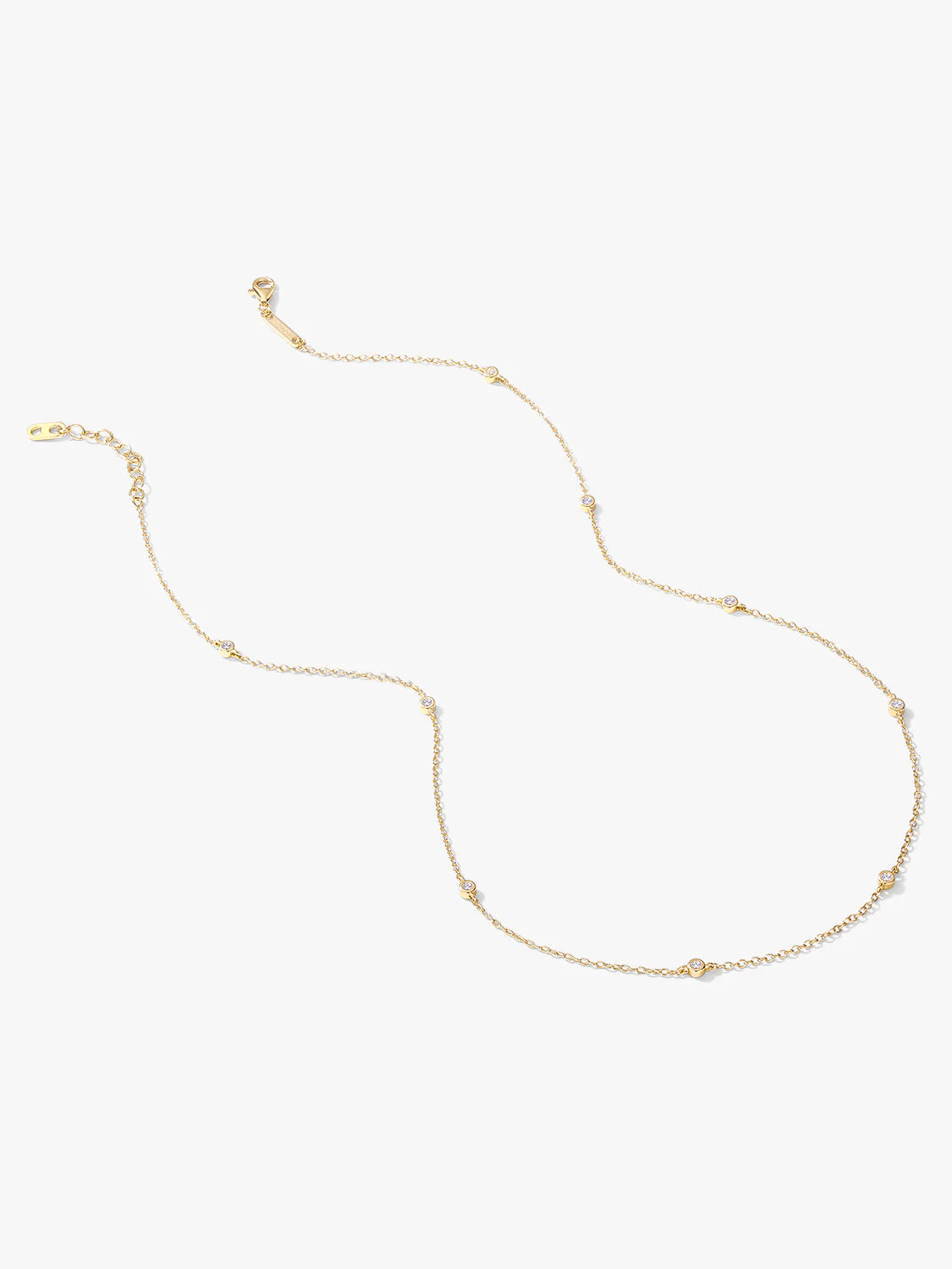 Bezel Crystal  Station Necklace